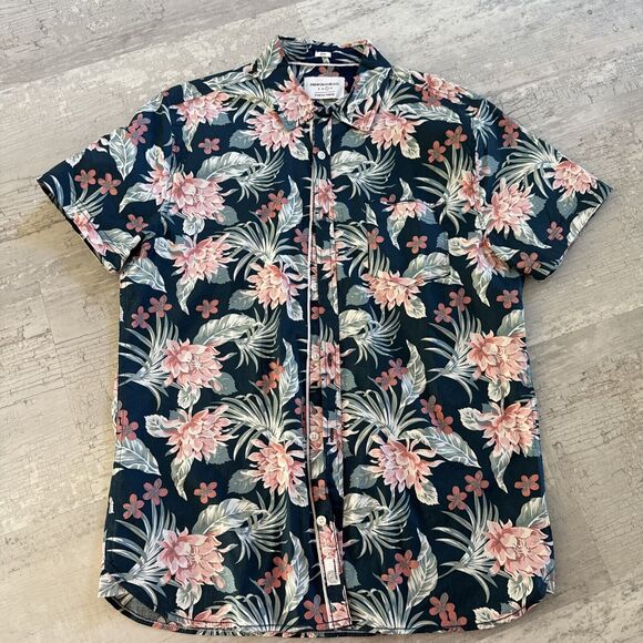 PDC PAPER DENIM CLOTH Poplin Mens Button Up Shirt L Short Sleeve - Picture 1 of 3